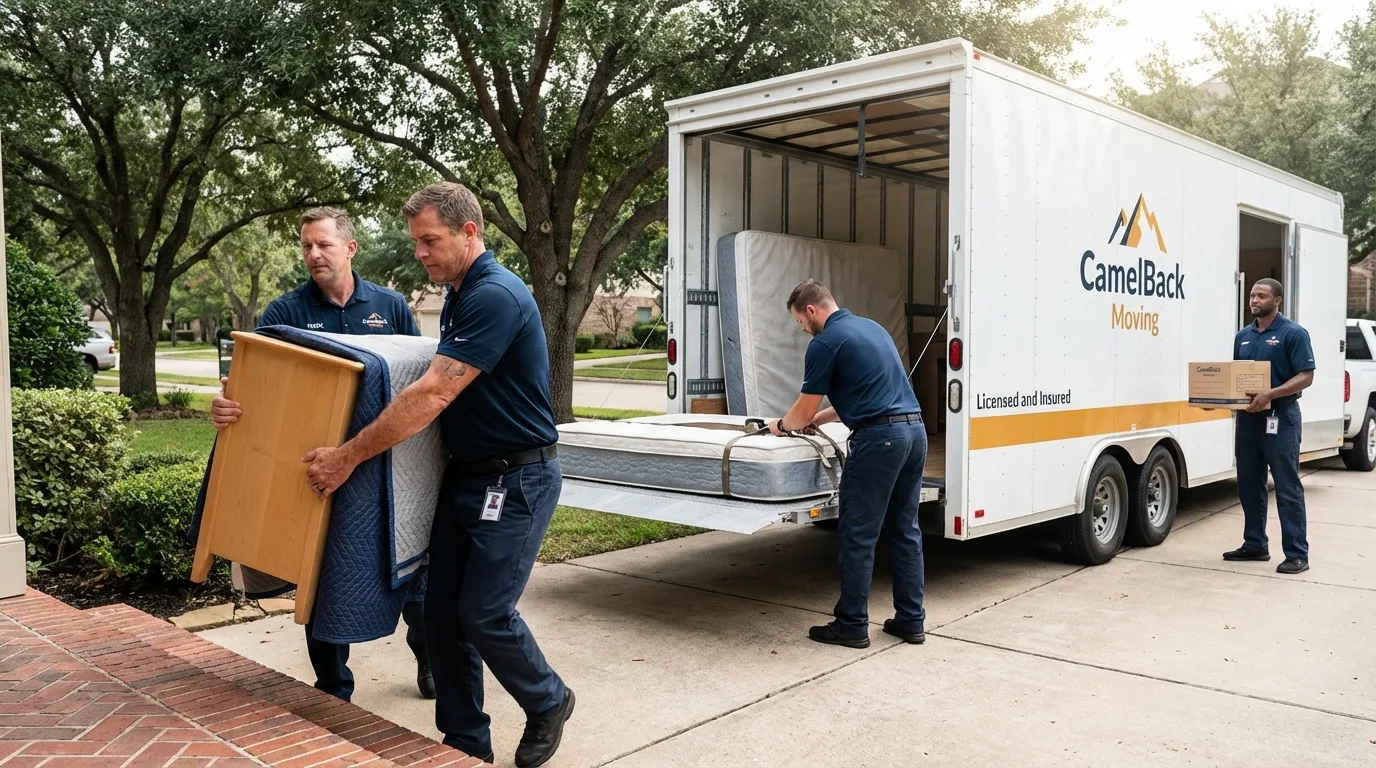 Crew loading residential truck for cross-state move from Muncy, PA
